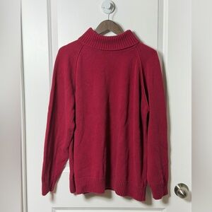 89th & Madison Red Turtleneck Sweater Women’s 1x/2x Ribbed Collar Cozy Knit Pull